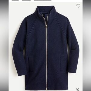 Swingy mockneck coat in Italian boil wool xxs navy blue